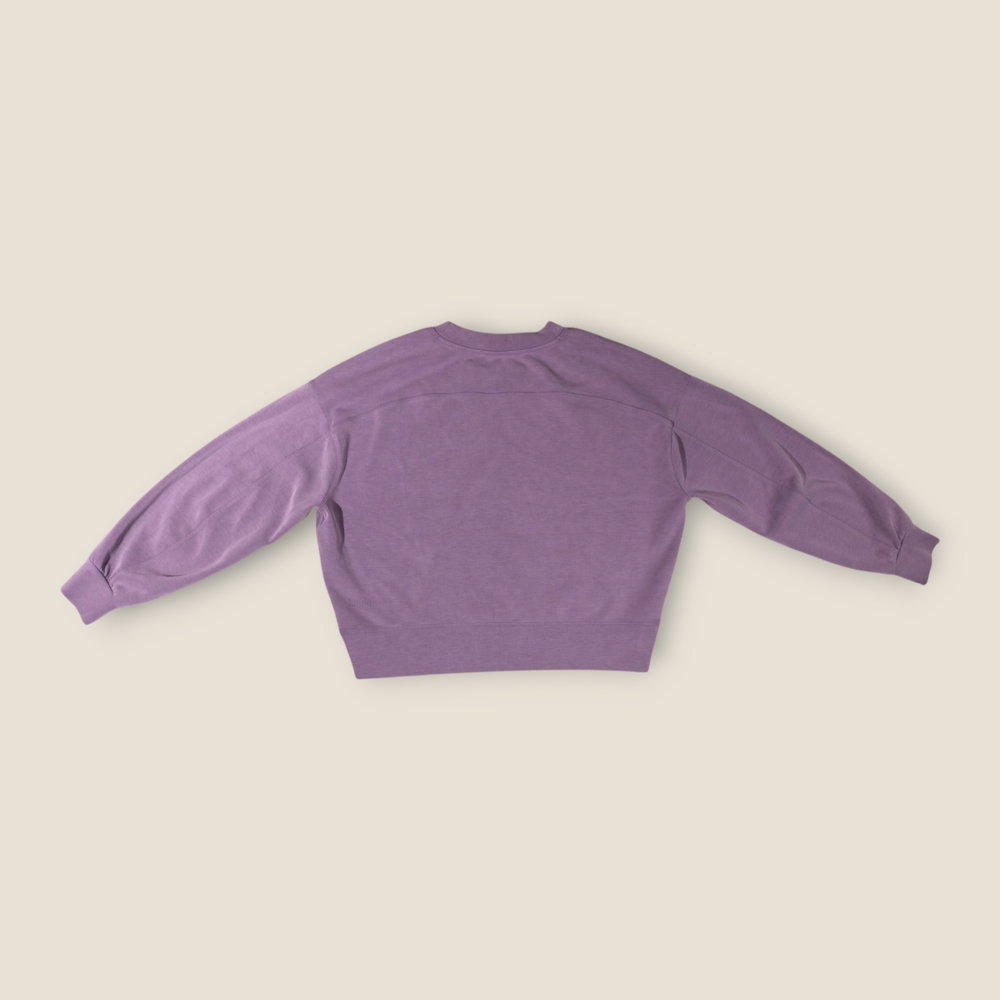 Lululemon Softstreme Perfectly Oversized Cropped Crew Womens Sz 4 Lavender Dust - Picture 9 of 10